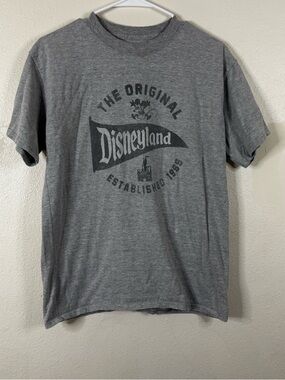 Disney Parks By Hanes Gray T Shirt Sz XL Cotton Original Disneyland World